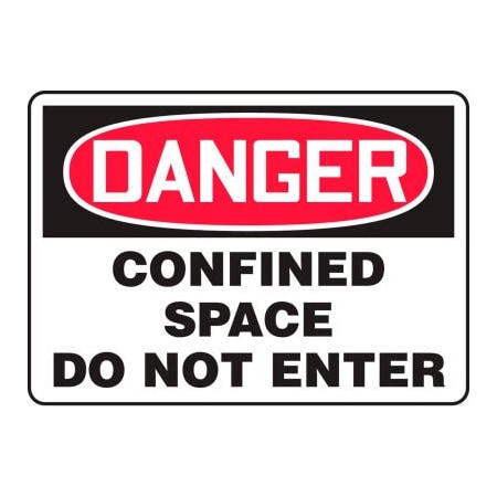 Accuform Accuform Danger Sign, Confined Space Do Not Enter, 10inW x 7inH, Plastic MCSP006VP